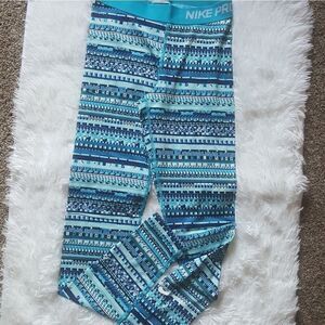 Nike Pro‎ Dri Fit blue leggings Size Small Excellent used condition